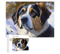 500 PCS Puzzles pour Adolescents Winter Dog Portrait Print Puzzles pour Adultes, Jeu Familial D'analyse Et De Logique, Cadeaux Anti-Stress 500 PCS
