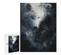 500 PCS Puzzles pour Adolescents Yin Yang Wolves Mystic Pair Puzzles pour Adultes - Jeu Difficile Et Stimulant À Compléter - Jouets De Jeu Stimulants 500 PCS