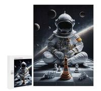 500 PCS Puzzles pour Adultes Astronaut in Space Playing Chess Analyse Et Logique du Jeu De Puzzle Familial Interaction Parent-Enfant 500 PCS