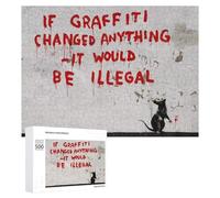 500 PCS Puzzles pour Adultes Banksy Rat Graffiti Puzzles pour Adultes Jeux Relaxants Niveau De Difficulté Défi Difficile Et Stimulant 500 PCS