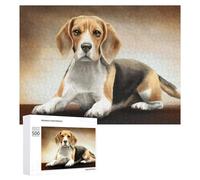 500 PCS Puzzles pour Adultes Beagle Portrait Digital Artwork Puzzle Anti-Stress, Jouet Cadeau pour Femmes, Difficile Et Stimulant 500 PCS