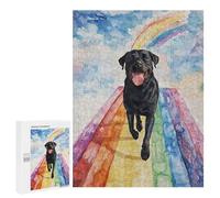 500 PCS Puzzles pour Adultes Black Lab Rainbow Bridge Analyse Et Logique du Jeu De Puzzle Familial Interaction Parent-Enfant 500 PCS