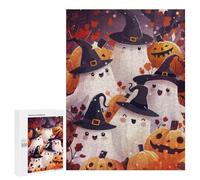 500 PCS Puzzles pour Adultes, Cadeaux Cute Halloween Ghosts Puzzle, Jeux De Détente, Vacances À La Maison, Passe-Temps, Cadeau d'anniversaire, Cadeaux, 500 PCS