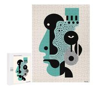 500 PCS Puzzles pour Adultes, Cadeaux Minimalist Abstract Face - Modern Geometric Art Puzzle, Jeux De Détente, Vacances À La Maison, Passe-Temps, Cadeau d'anniversaire, Cadeaux, 500 PCS