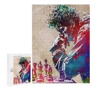 500 PCS Puzzles pour Adultes Chess Player Watercolor Analyse Et Logique du Jeu De Puzzle Familial Interaction Parent-Enfant 500 PCS