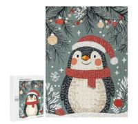 500 PCS Puzzles pour Adultes Christmas Penguin Illustration Analyse Et Logique du Jeu De Puzzle Familial Interaction Parent-Enfant 500 PCS