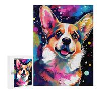 500 PCS Puzzles pour Adultes Colorful Corgi Painting-1 Puzzle pour Adolescents Cadeau d'anniversaire Difficile Et Stimulant Cadeaux d'anniversaire Et De Noël Uniques 500 PCS