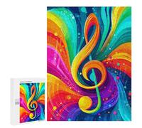 500 PCS Puzzles pour Adultes Colorful Music Note Art Puzzle pour Adolescents Cadeau d'anniversaire Difficile Et Stimulant Cadeaux d'anniversaire Et De Noël Uniques 500 PCS