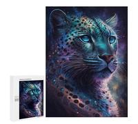 500 PCS Puzzles pour Adultes Cosmic Leopard Portrait-4 Puzzle pour Adolescents Cadeau d'anniversaire Difficile Et Stimulant Cadeaux d'anniversaire Et De Noël Uniques 500 PCS