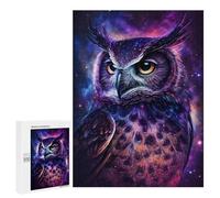 500 PCS Puzzles pour Adultes Cosmic Owl Art Print-8 Puzzle pour Adolescents Cadeau d'anniversaire Difficile Et Stimulant Cadeaux d'anniversaire Et De Noël Uniques 500 PCS