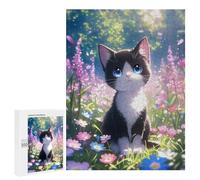 500 PCS Puzzles pour Adultes Cute Baby Cat in Meadow Analyse Et Logique du Jeu De Puzzle Familial Interaction Parent-Enfant 500 PCS