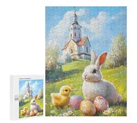 500 PCS Puzzles pour Adultes Easter Bunny and Chick Painting Puzzles pour Adultes Jeux Relaxants Cadeaux pour Femmes Cadeaux Uniques pour Anniversaire Et Noël 500 PCS