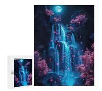 500 PCS Puzzles pour Adultes Enchanted Waterfall Moonlit Night Puzzle pour Adolescents Cadeau d'anniversaire Difficile Et Stimulant Cadeaux d'anniversaire Et De Noël Uniques 500 PCS