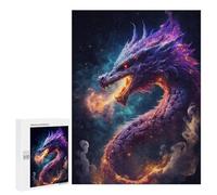 500 PCS Puzzles pour Adultes Flaming Cosmic Dragon Analyse Et Logique du Jeu De Puzzle Familial Interaction Parent-Enfant 500 PCS