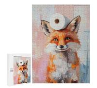 500 PCS Puzzles pour Adultes Fox with Toilet Paper Analyse Et Logique du Jeu De Puzzle Familial Interaction Parent-Enfant 500 PCS