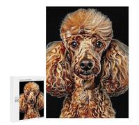500 PCS Puzzles pour Adultes Golden Poodle Art Print Puzzle pour Adolescents Cadeau d'anniversaire Difficile Et Stimulant Cadeaux d'anniversaire Et De Noël Uniques 500 PCS