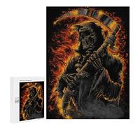 500 PCS Puzzles pour Adultes Grim Reaper in Flames Analyse Et Logique du Jeu De Puzzle Familial Interaction Parent-Enfant 500 PCS