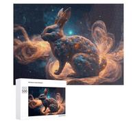 500 PCS Puzzles pour Adultes Magical Rabbit in Cosmic Garden Puzzle Anti-Stress, Jouet Cadeau pour Femmes, Difficile Et Stimulant 500 PCS