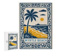 500 PCS Puzzles pour Adultes Myrtle Beach Vintage Travel Poster Puzzle : Un Jeu Manuel Amusant Et Humoristique, Idéal comme Cadeau d'anniversaire Ou Cadeau Unique 500 PCS