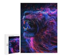 500 PCS Puzzles pour Adultes Neon Tiger Roar Puzzle pour Adolescents Cadeau d'anniversaire Difficile Et Stimulant Cadeaux d'anniversaire Et De Noël Uniques 500 PCS