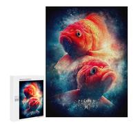500 PCS Puzzles pour Adultes Pisces Zodiac Sign with Two Fish Puzzles pour Adultes Jeux Relaxants Cadeaux pour Femmes Cadeaux Uniques pour Anniversaire Et Noël 500 PCS
