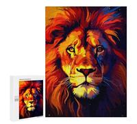 500 PCS Puzzles pour Adultes Powerful Lion Pixel Art Analyse Et Logique du Jeu De Puzzle Familial Interaction Parent-Enfant 500 PCS