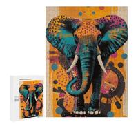 500 PCS Puzzles Pour Adultes Puzzle Abstrait Éléphant Art Vibrant Elephant Pop Art Bold And Striking Wildlife Design Puzzle Pour Adultes Jeu De Casse-tête Course De Vitesse Jeu Dégagant Cadeaux 500