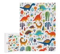 500 PCS Puzzles pour Adultes Puzzle Colorful Dinosaur Pattern Illustration Jeux Relaxants Puzzle Une Œuvre d'art Cadeaux De Noël Et d'anniversaire 500 PCS