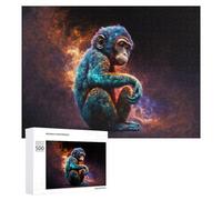 500 PCS Puzzles pour Adultes Puzzle Cosmic Monkey A Journey Through Space Jeux Relaxants Puzzle Une Œuvre d'art Cadeaux De Noël Et d'anniversaire 500 PCS
