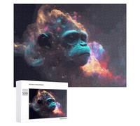 500 PCS Puzzles pour Adultes Puzzle Galactic Gorilla Cosmic Portrait -1 Jeux Relaxants Puzzle Une Œuvre d'art Cadeaux De Noël Et d'anniversaire 500 PCS
