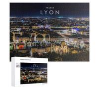 500 PCS Puzzles pour Adultes Puzzle Lyon Night Lights Panorama-1 Jeux Relaxants Puzzle Une Œuvre d'art Cadeaux De Noël Et d'anniversaire 500 PCS