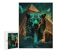500 PCS Puzzles pour Adultes Puzzle Pyramid Sphinx Night Scene Jeux Relaxants Puzzle Une Œuvre d'art Cadeaux De Noël Et d'anniversaire 500 PCS