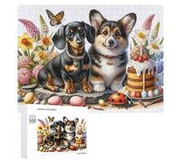 500 PCS Puzzles pour Adultes Puzzle Spring Birthday Celebration with Dogs Jeux Relaxants Puzzle Une Œuvre d'art Cadeaux De Noël Et d'anniversaire 500 PCS