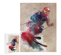 500 PCS Puzzles pour Adultes Ski Alpine Sport Art Analyse Et Logique du Jeu De Puzzle Familial Interaction Parent-Enfant 500 PCS