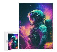 500 PCS Puzzles pour Adultes Space Explorer Astronaut Art Print Puzzle pour Adolescents Cadeau d'anniversaire Difficile Et Stimulant Cadeaux d'anniversaire Et De Noël Uniques 500 PCS