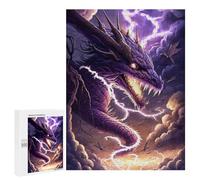 500 PCS Puzzles pour Adultes Thundering Purple Dragon Artwork Puzzle pour Adolescents Cadeau d'anniversaire Difficile Et Stimulant Cadeaux d'anniversaire Et De Noël Uniques 500 PCS