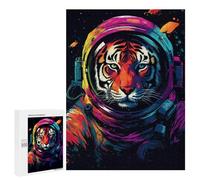 500 PCS Puzzles pour Adultes Tiger Astronaut Space Suit-4 Puzzle pour Adolescents Cadeau d'anniversaire Difficile Et Stimulant Cadeaux d'anniversaire Et De Noël Uniques 500 PCS