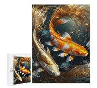 500 PCS Puzzles pour Adultes Two Fish in Harmony Analyse Et Logique du Jeu De Puzzle Familial Interaction Parent-Enfant 500 PCS