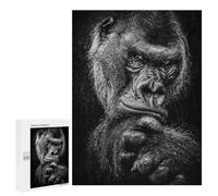 500 PCS Puzzles pour Adultes Wild Gorilla Face Poster Puzzle pour Adultes - Jouets À Monter Soi-même - Découpe De Précision - Cadeaux Uniques pour Anniversaire Et Noël 500 PCS