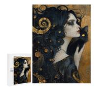 500 PCS Puzzles pour Adultes Witch and Whimsical Cat Analyse Et Logique du Jeu De Puzzle Familial Interaction Parent-Enfant 500 PCS