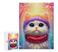 500 PCS Puzzles Rainbow Kitty in Winter Wonderland Puzzles pour Adultes Améliorent La Mémoire Défi Éducatif Jouets Jeux Éducatifs 500 PCS