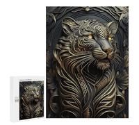 500 PCS Puzzles Spirit Tiger Art Deco Puzzles pour Adultes Jeux Amusants Décoration Parfaite Cadeaux Uniques pour Anniversaire Et Noël 500 PCS
