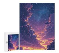 500 PCS Puzzles Starry Night Sky with Clouds Puzzles pour Adultes Améliorent La Mémoire Défi Éducatif Jouets Jeux Éducatifs 500 PCS