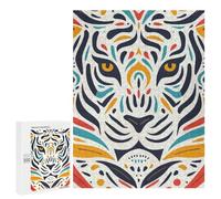 500 PCS Puzzles Tiger Face Abstract Art Puzzles pour Adultes Jeux Amusants Décoration Parfaite Cadeaux Uniques pour Anniversaire Et Noël 500 PCS