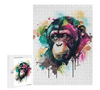 500 PCS Puzzles Watercolor Monkey Puzzles pour Adultes Jeux Amusants Décoration Parfaite Cadeaux Uniques pour Anniversaire Et Noël 500 PCS