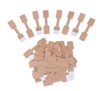 500 Pcs Quadrate Blanc Marron Étiquette De Prix De Papier Étiquettes Cartes D'affichage De Bijoux Étiquettes Anneau Autocollant Étiquettes Volantes 6x1.2cm