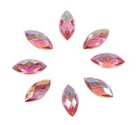 500 Pcs en Forme d'Oeil de Cheval Acrylique Cristal Perles de Couture Fantaisie Ovales Brillantes 7 × 15 mm pour Fabrication de Mariage Robe Téléphone DIY Décorations(Rose Clair)