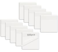 500 Pcs Transparent Sticky Notes 75 * 75mm,Étanche S Autocollantes Sticky Memo
