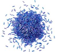 500 PERLES DE ROCAILLE TUBE BLEU avec reflets violets 5 mm - CREATION
