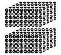 500 pièces 1 à 50 autocollants numérotés, autocollants numérotés, étiquettes imperméables,autocollants numérotés auto-adhésifs pour le tri des stocks, l'organisation, les boîtes de rangement (1 pouce)